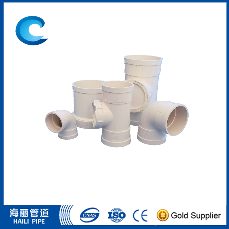 PVC Straight Cross Pipe Fittings for indoor drain pipe