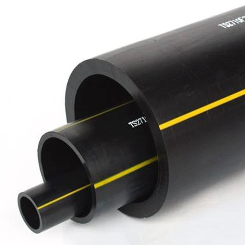 Underground yellow polyethylene gas pipe
