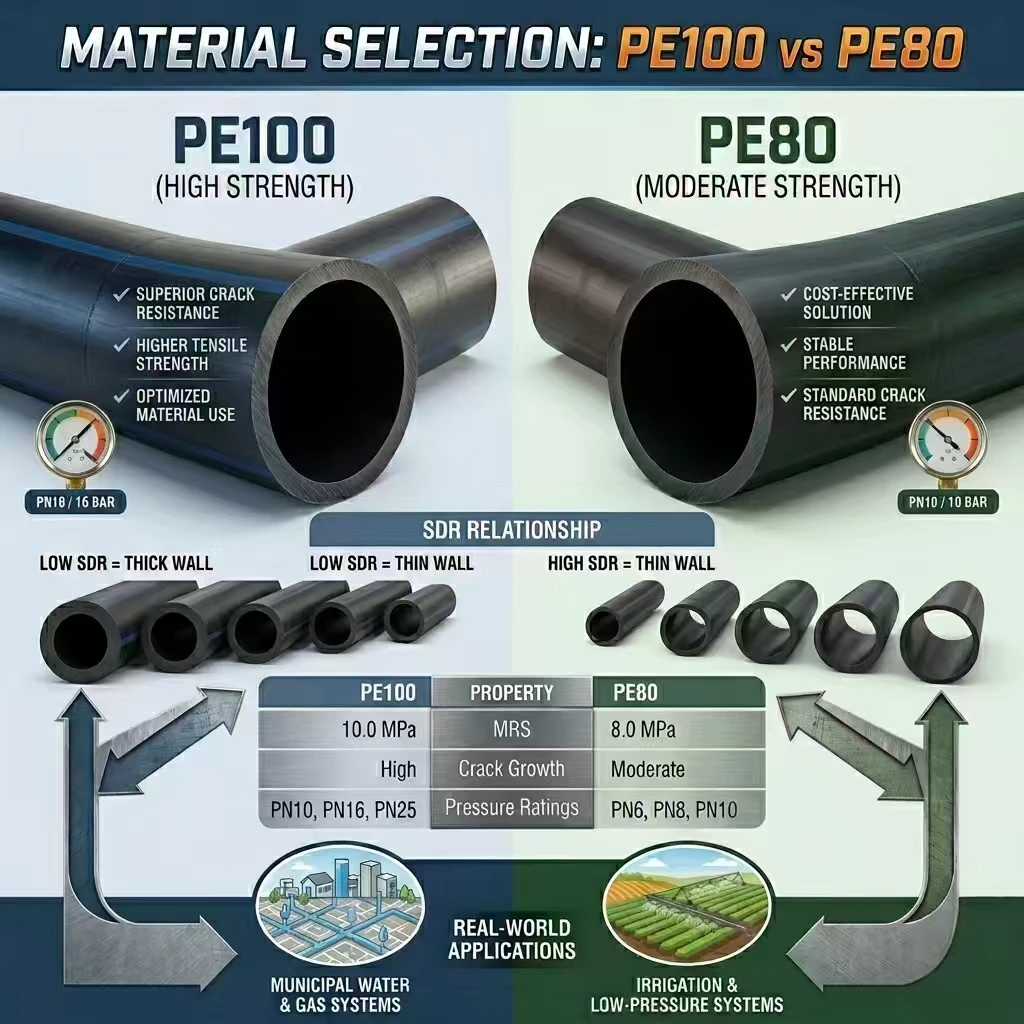 HDPE Pipe Specifications PE80 vs PE100